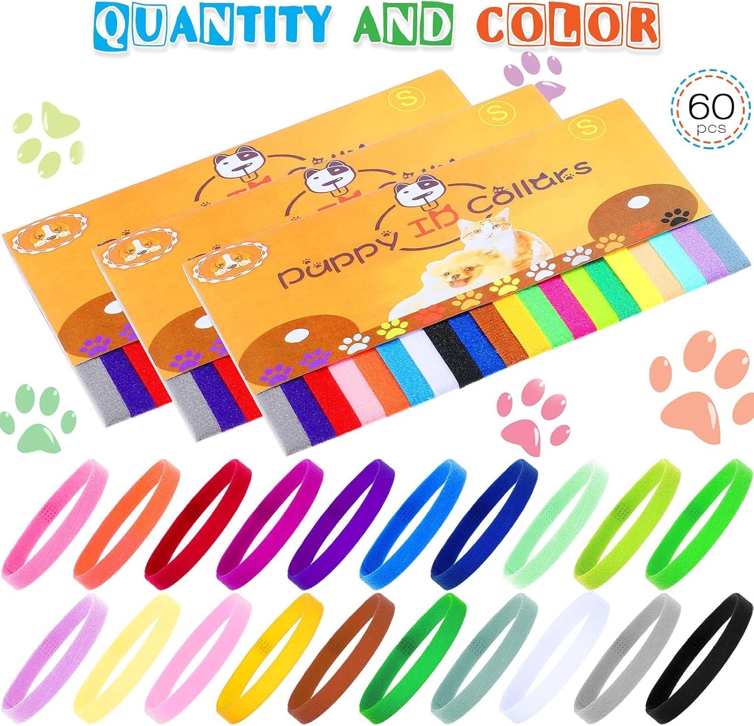 60-Piece Puppy Whelping Collars Set – Small Breeds