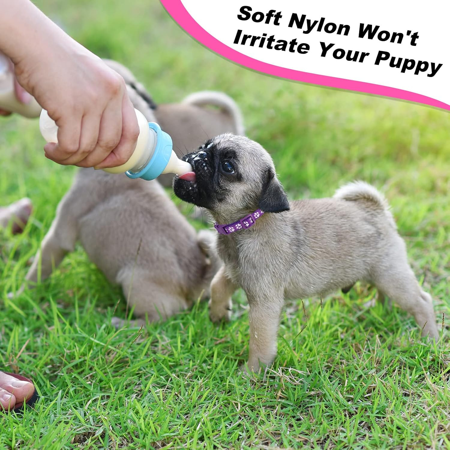 18 Pcs Puppy Collars for Litter Adjustable Puppy Whelping Collars Soft Nylon Pup