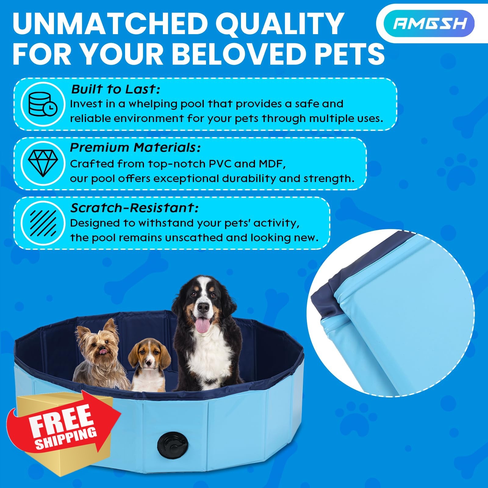 AMGSH Blue 31.5″ whelping pool
