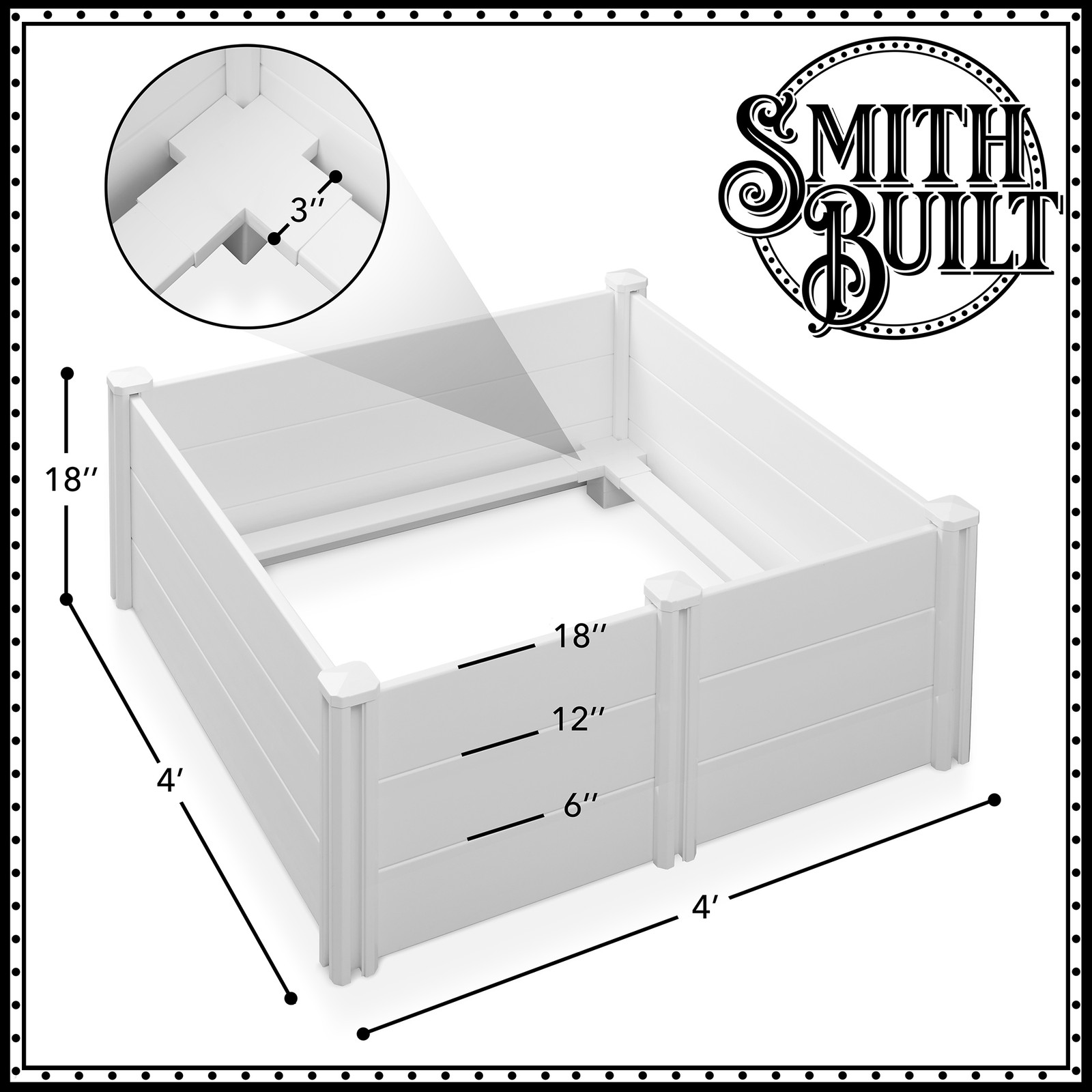 Dog Whelping Box with Rails, Large 48″ x 48″ x 18″ Heavy-Duty PVC Puppy Pen