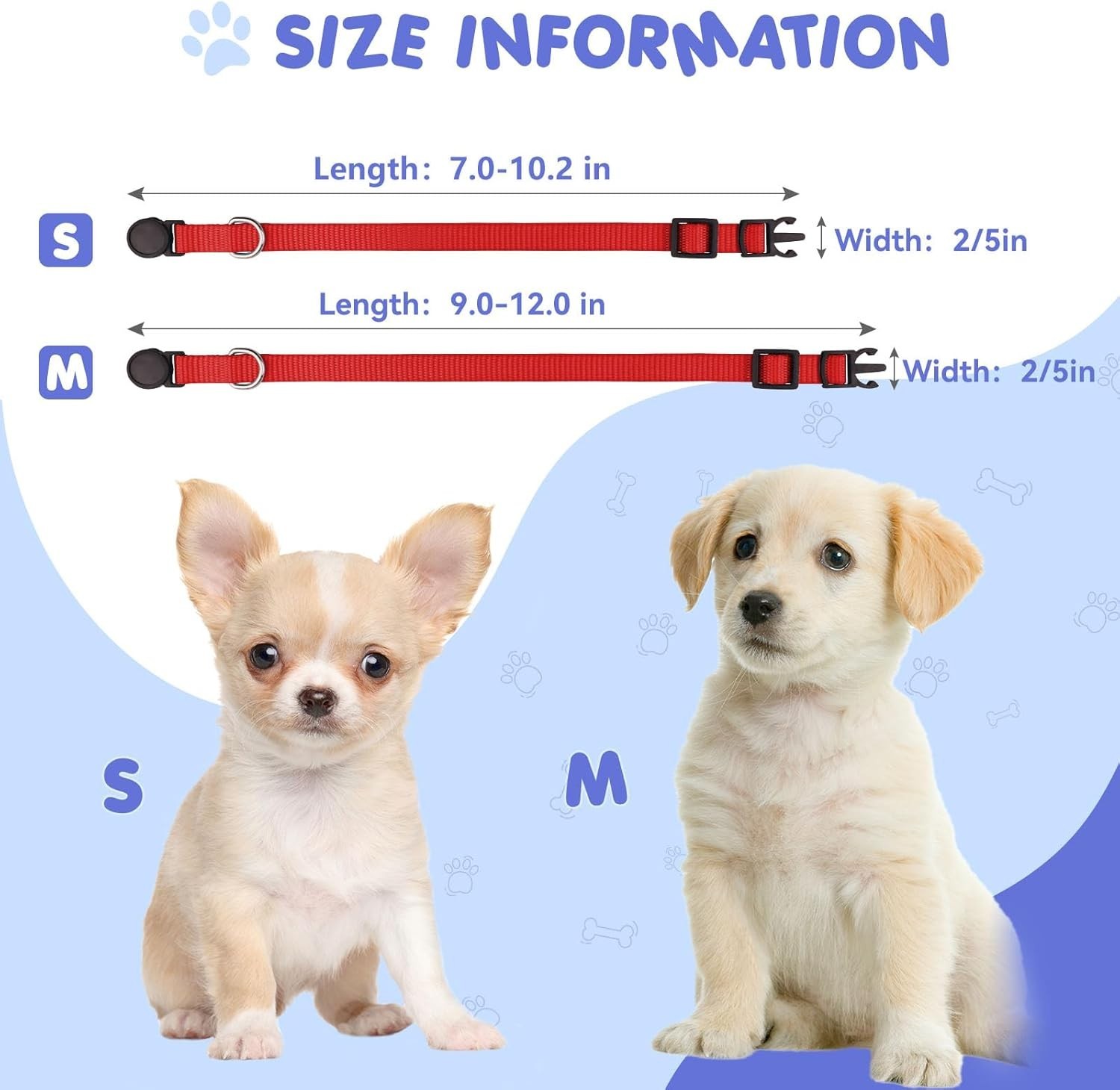 12 Pcs/Set Soft Nylon Puppy ID Collar Adjustable Whelping Breakaway Litter New