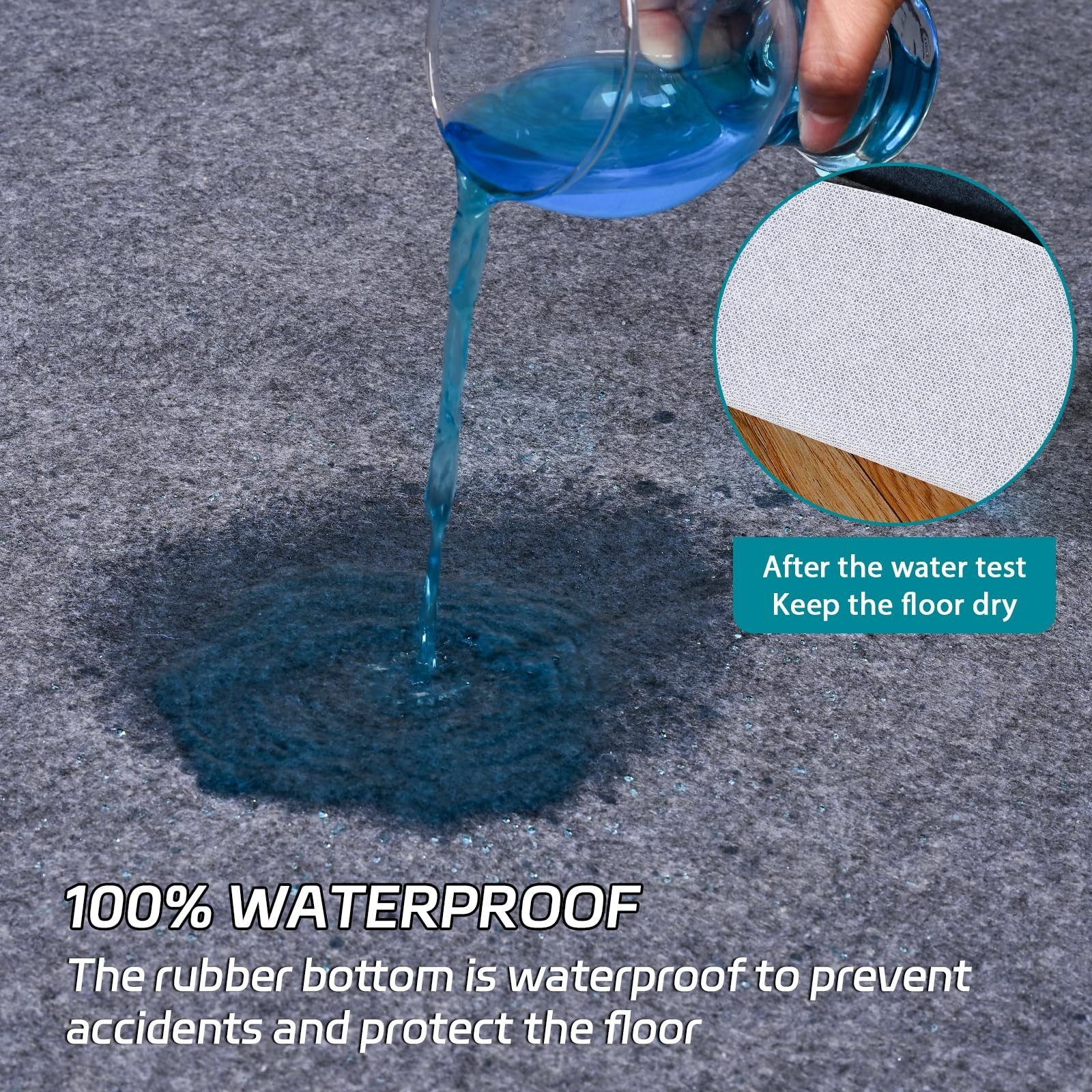 Waterproof Rug Pad Round 1/4Thick Waterproof Non-Slip Rug Pad,Pad for Hardwoo…