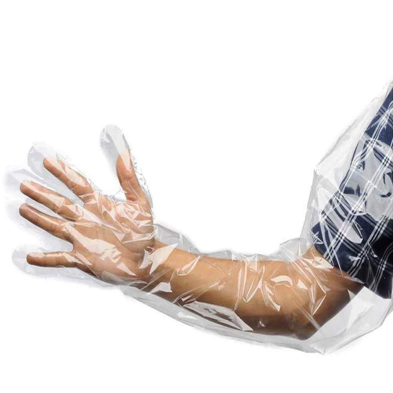 50Pcs Veterinary Insemination Rectal Long Gloves Disposable Plastic Full Arm …