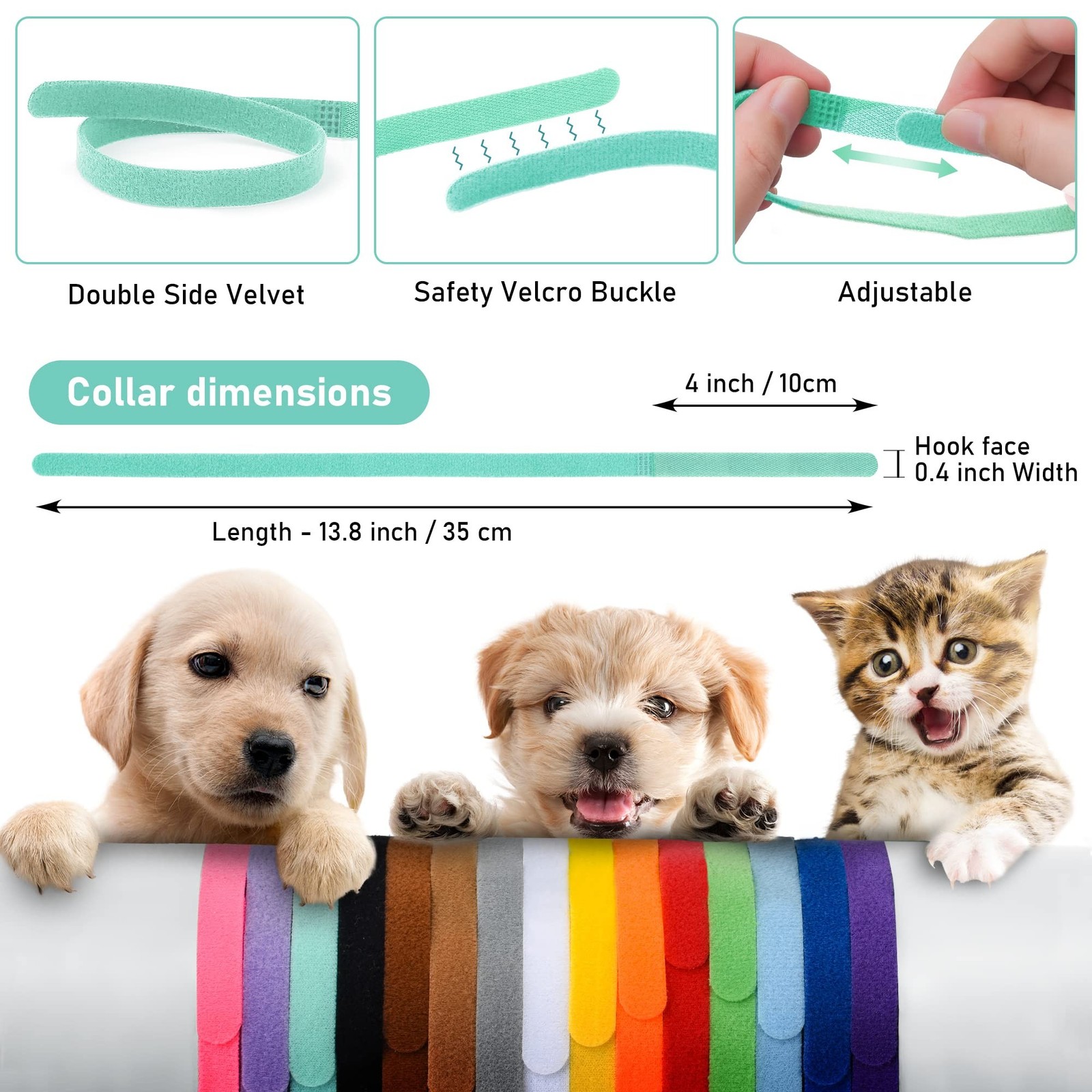 GAMUDA 15Pcs Newborn Puppy Collars, Super Soft Nylon Adjustable Whelping ID B…