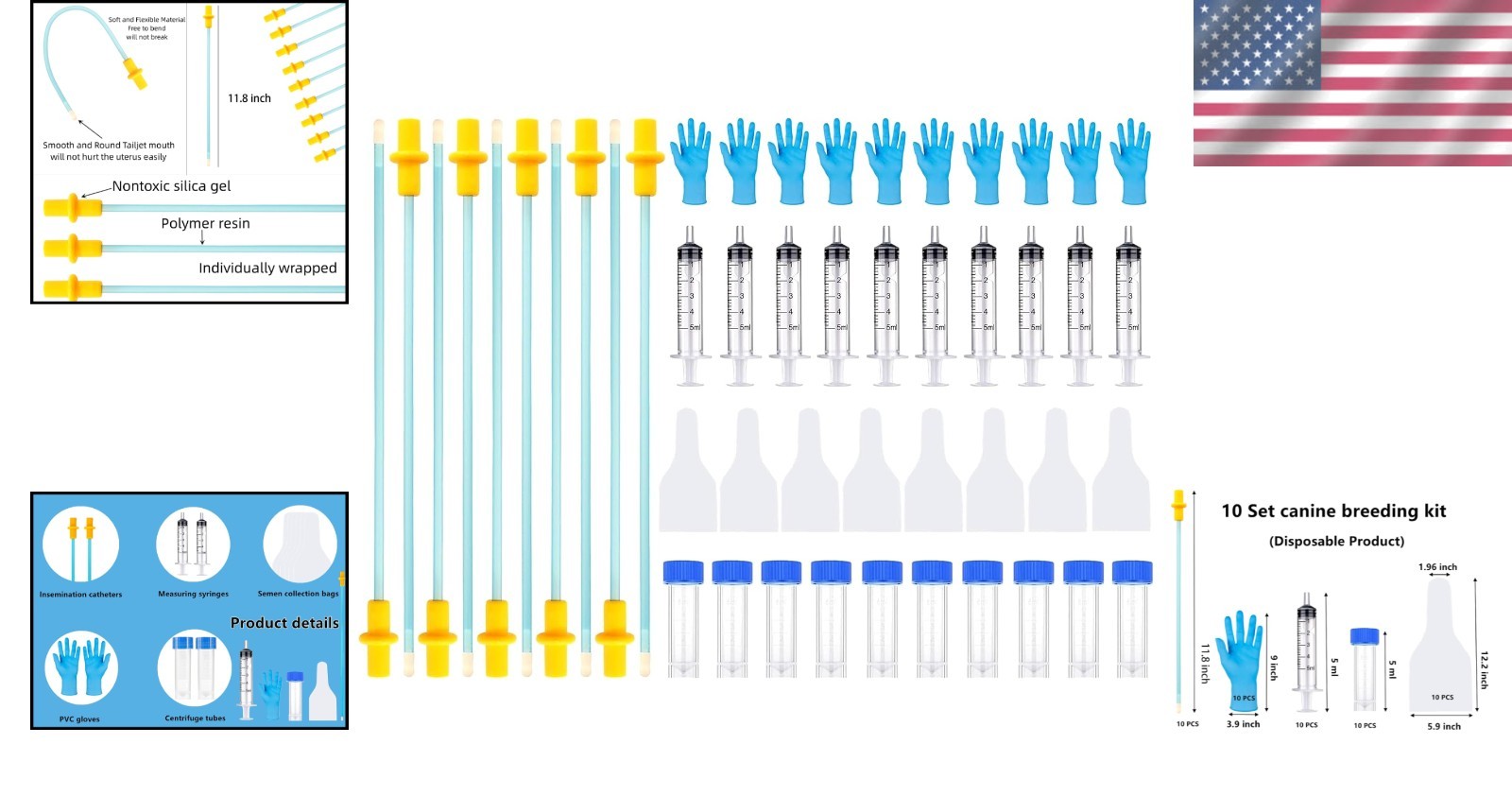 Professional Dog AI Insemination Set – High Quality Supplies for Medium Breeds
