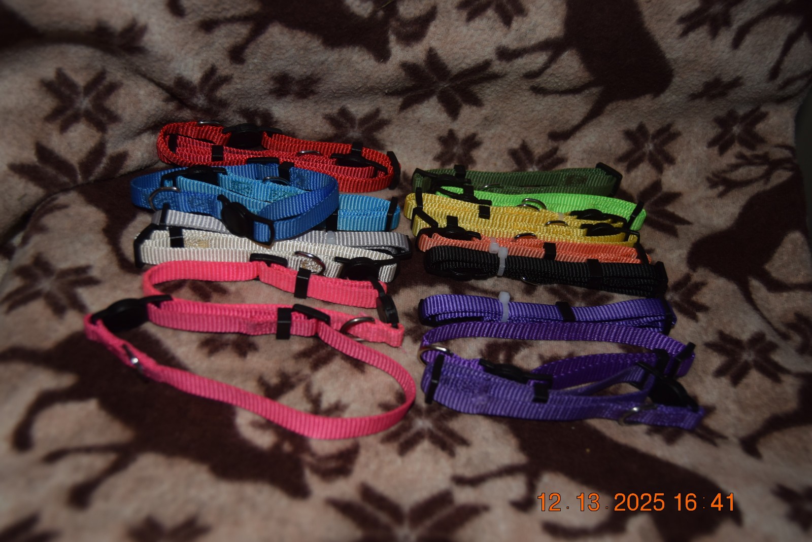 LOT(18)Soft Nylon Puppy ID Collars (Adjustable) Whelping BREAKAWAY (NEW/USED)