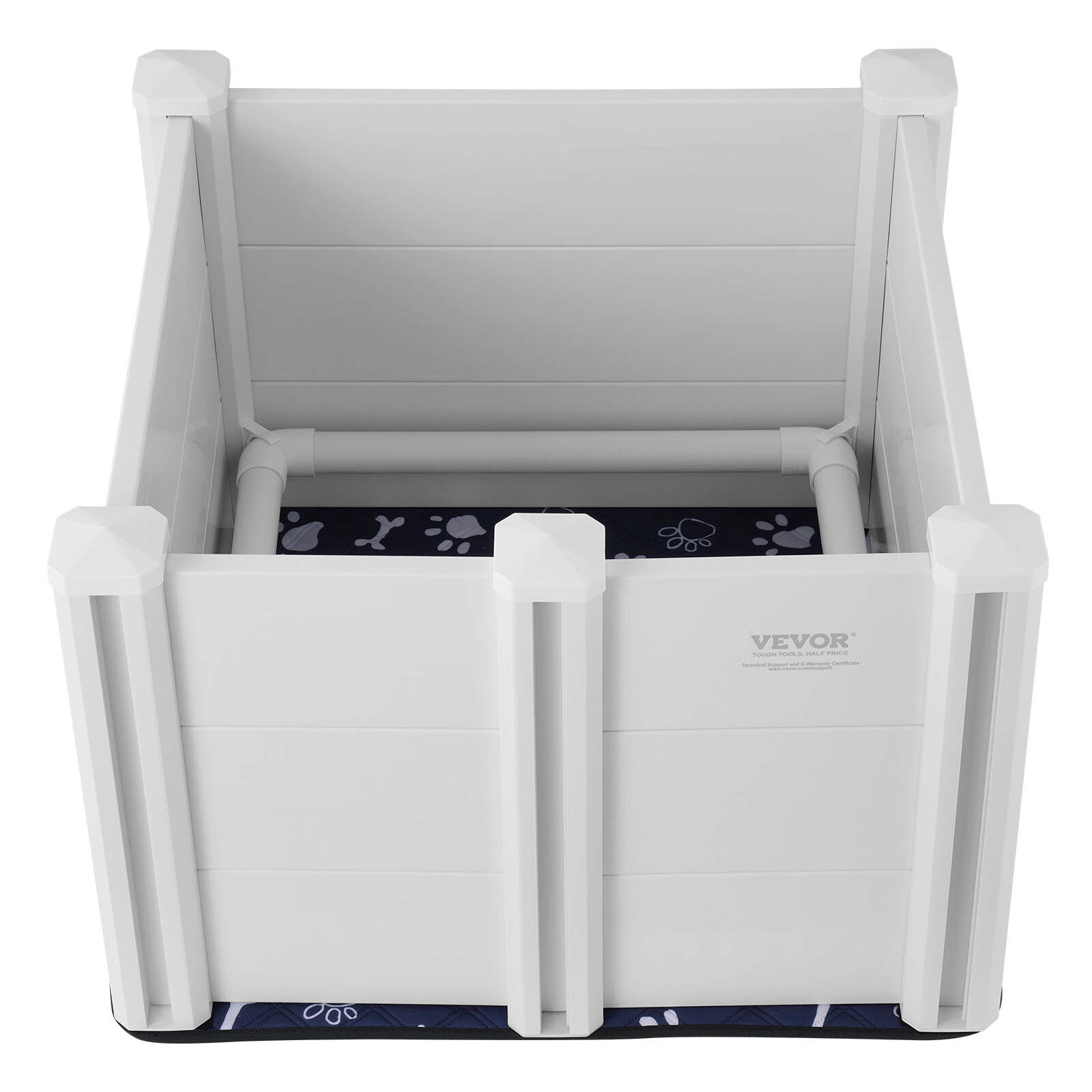 VEVOR Dog Whelping Box 28.3×28.3×18.1in PVC with Rails Pee Pad for Dogs Puppies