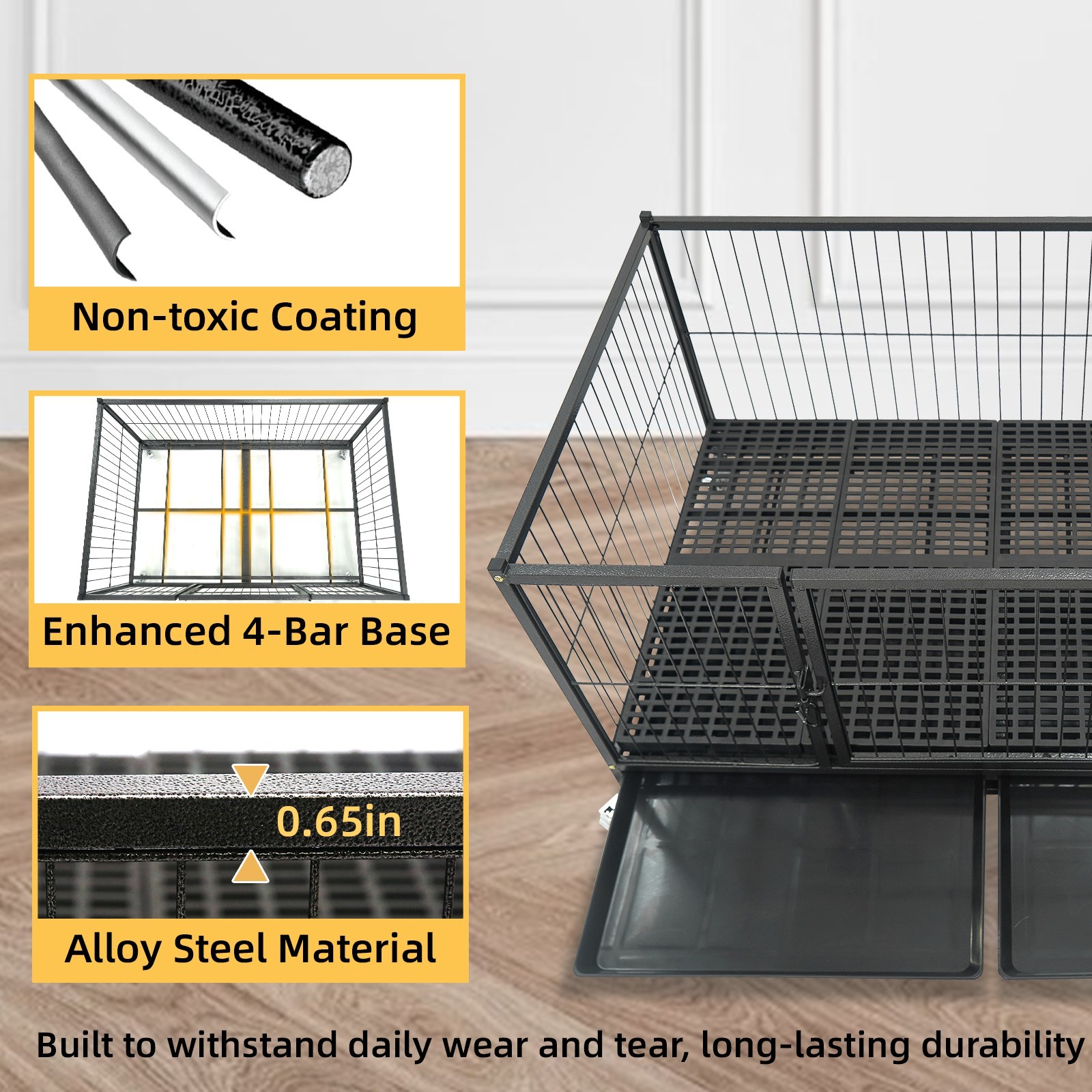 Taller Heavy Duty Dog Whelping Box Puppy Playpen, 43″ Stackable Metal Dog Crate