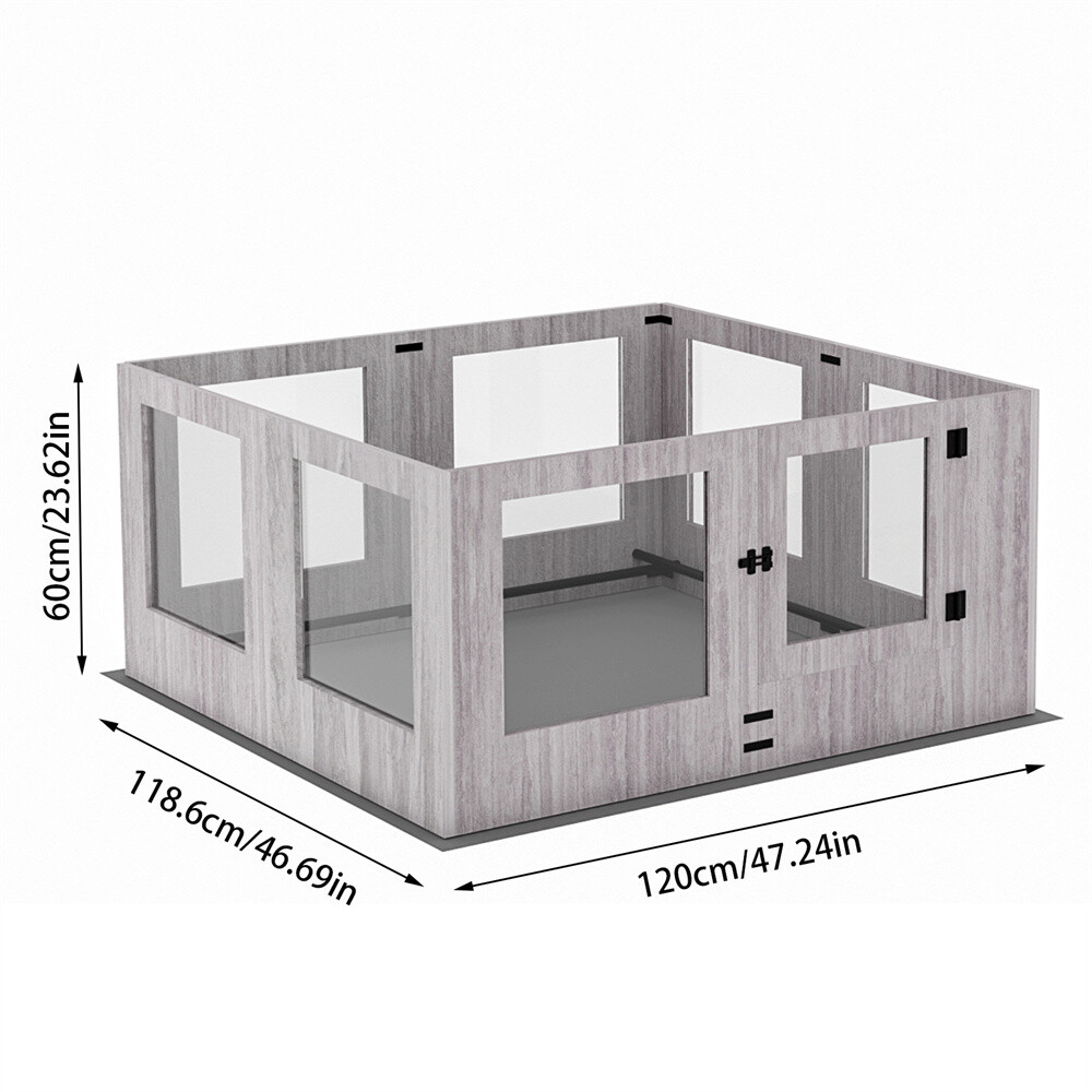 Heavy Duty Clear Pet Whelping Box With Waterproof Pad Dog Playpen Exercise Pen