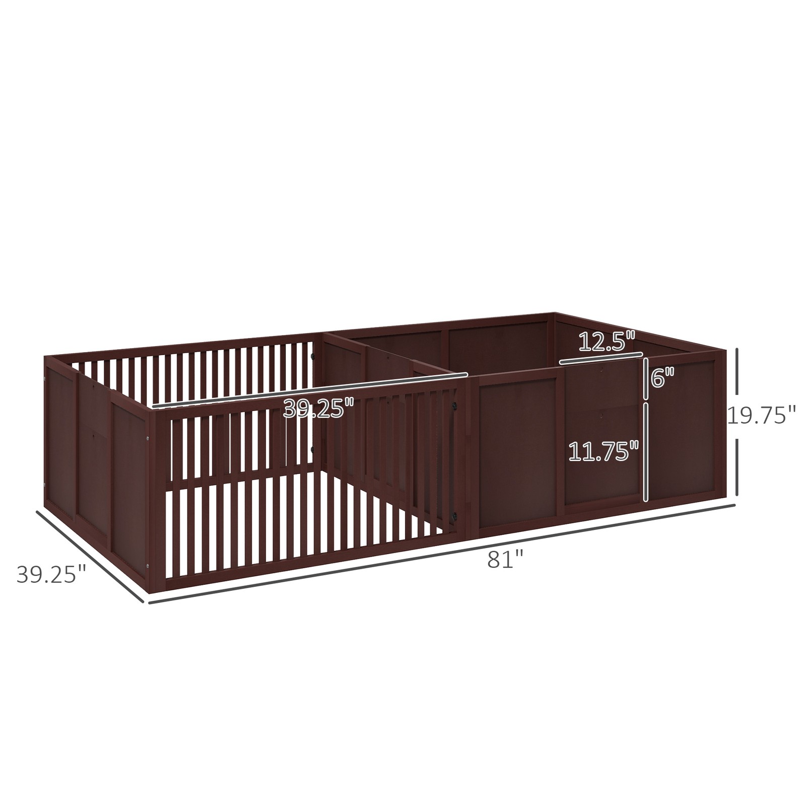 Wooden Whelping Box for All Sized Breeding Dogs Puppies 81″x39″x20″