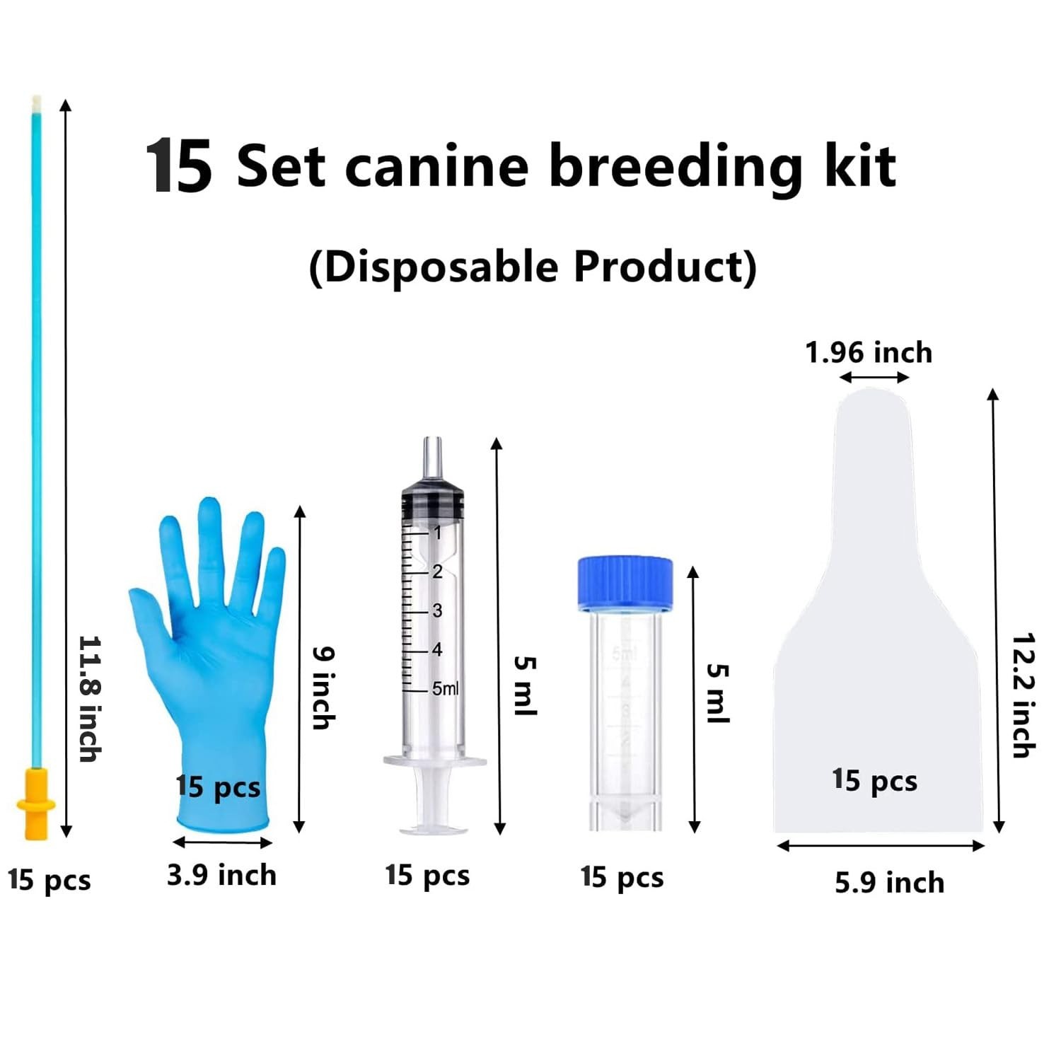 15 Set Dog Breeding Kit – AI Artificial Insemination Supplies for Large Breeds