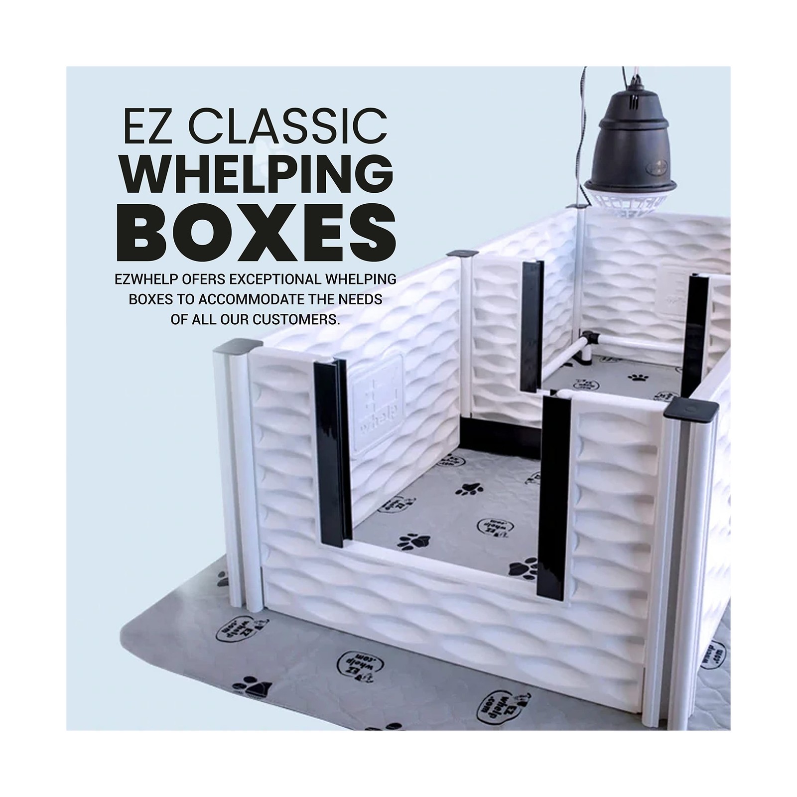 EZwhelp EZclassic Add-On Room 3-Wall Gates for Indoor Whelping Box, Extension…