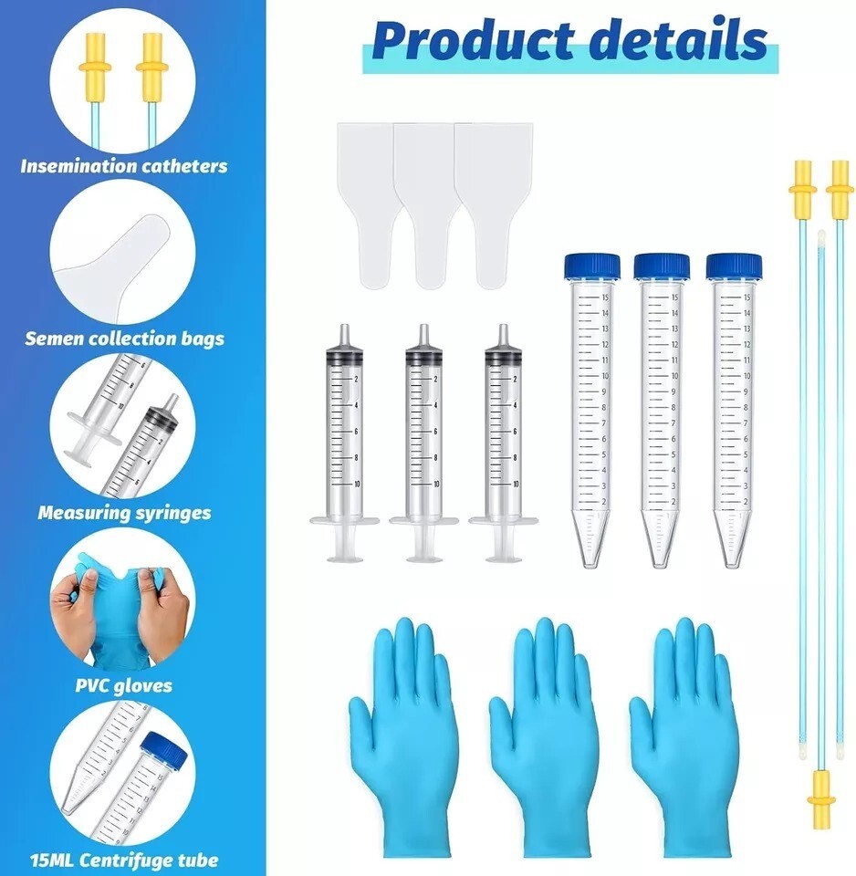 3 Set AI Artificial Insemination Dog Breeding Kit, Canine Tube Semen Collection