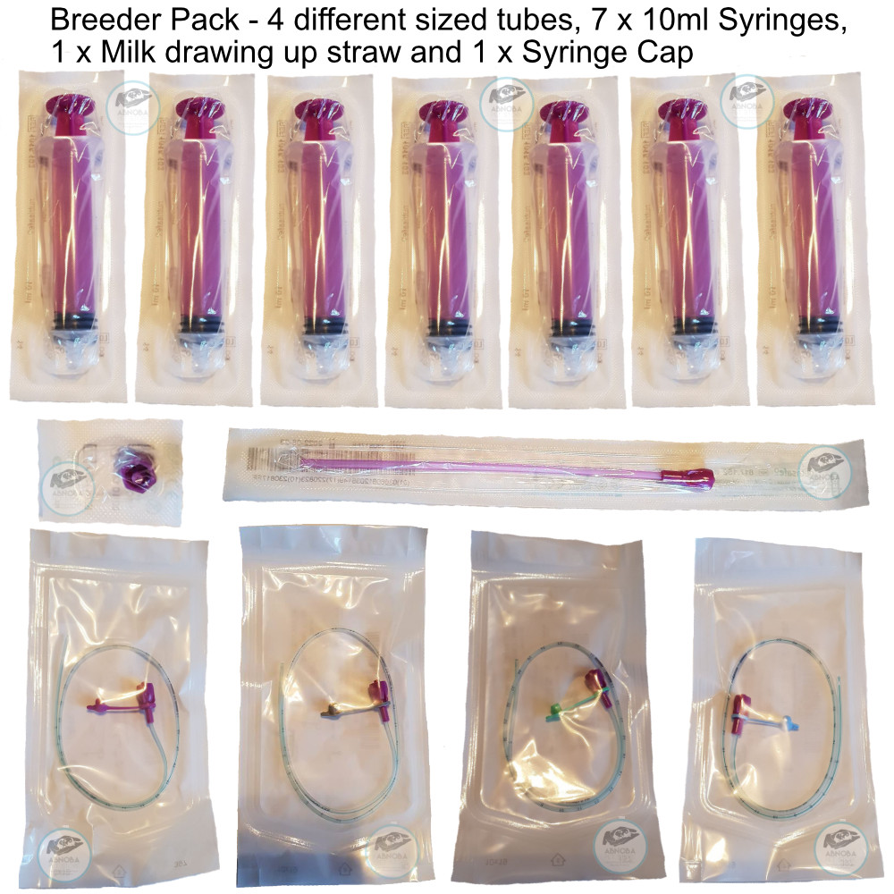 Whelping Breeder Pack 4 Feeding Tubes 10ml Syringes Pup Kitten Cleft 4f 5f 6f 8f