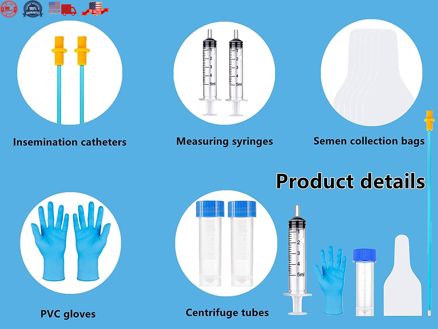 10 Set AI Artificial Insemination Dog Breeding Kit, Canine Breeding Kit, Dog Ins