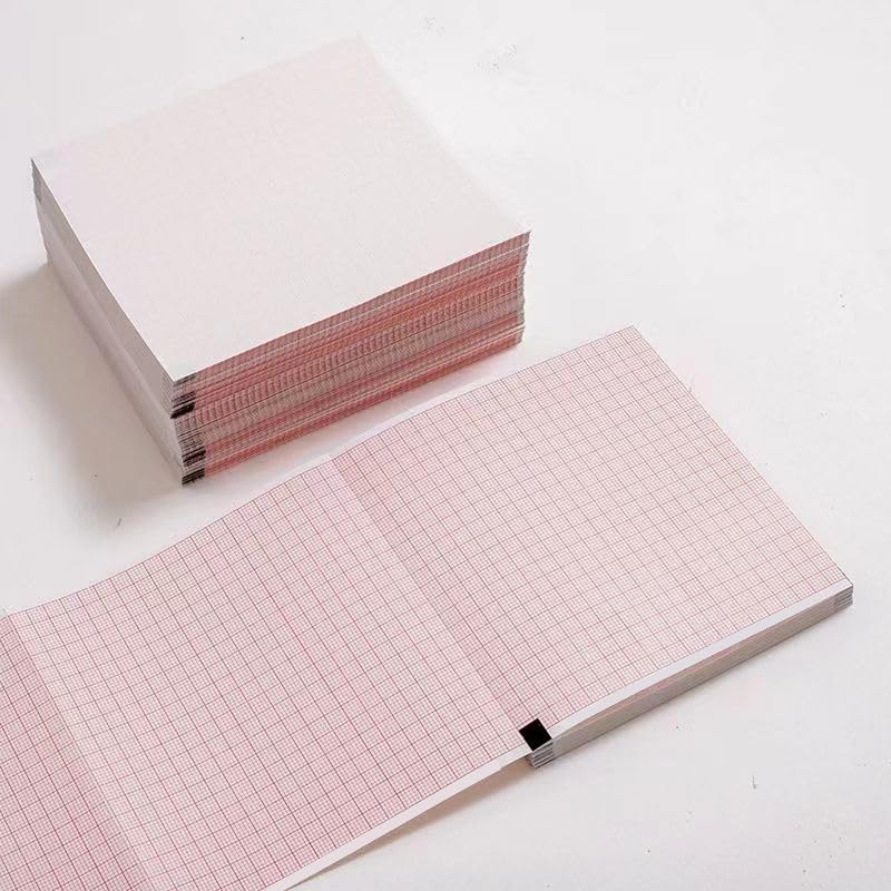 5 PCS EKG Paper Fits Mortara ELI 150 150C 108x140mm 142 Sheets Red Z Fold