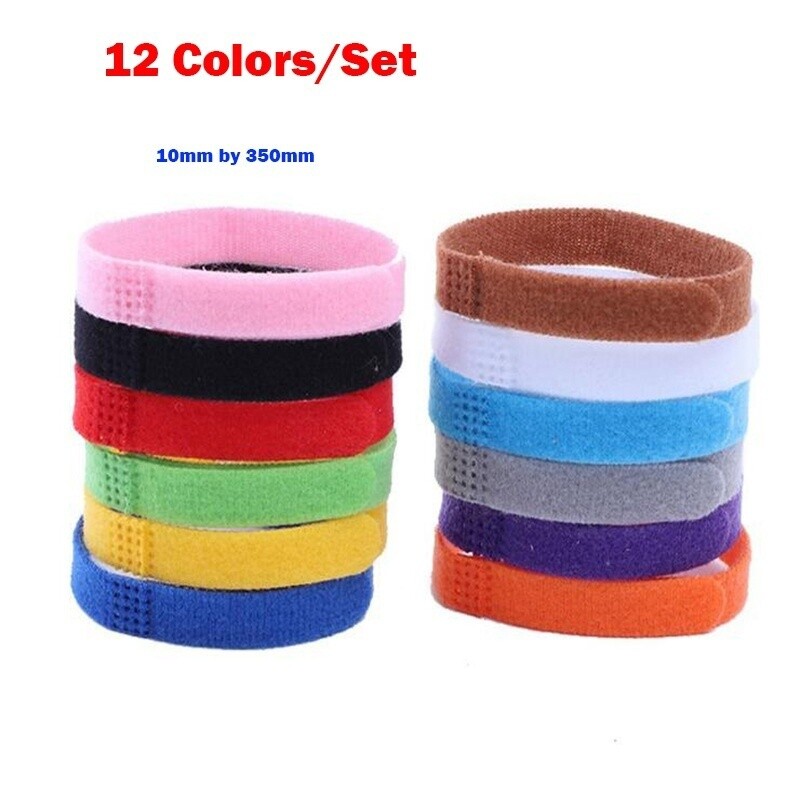 12 Whelping ID Collars Newborn Puppy & Kitten Identification Bands Breeder Nylon