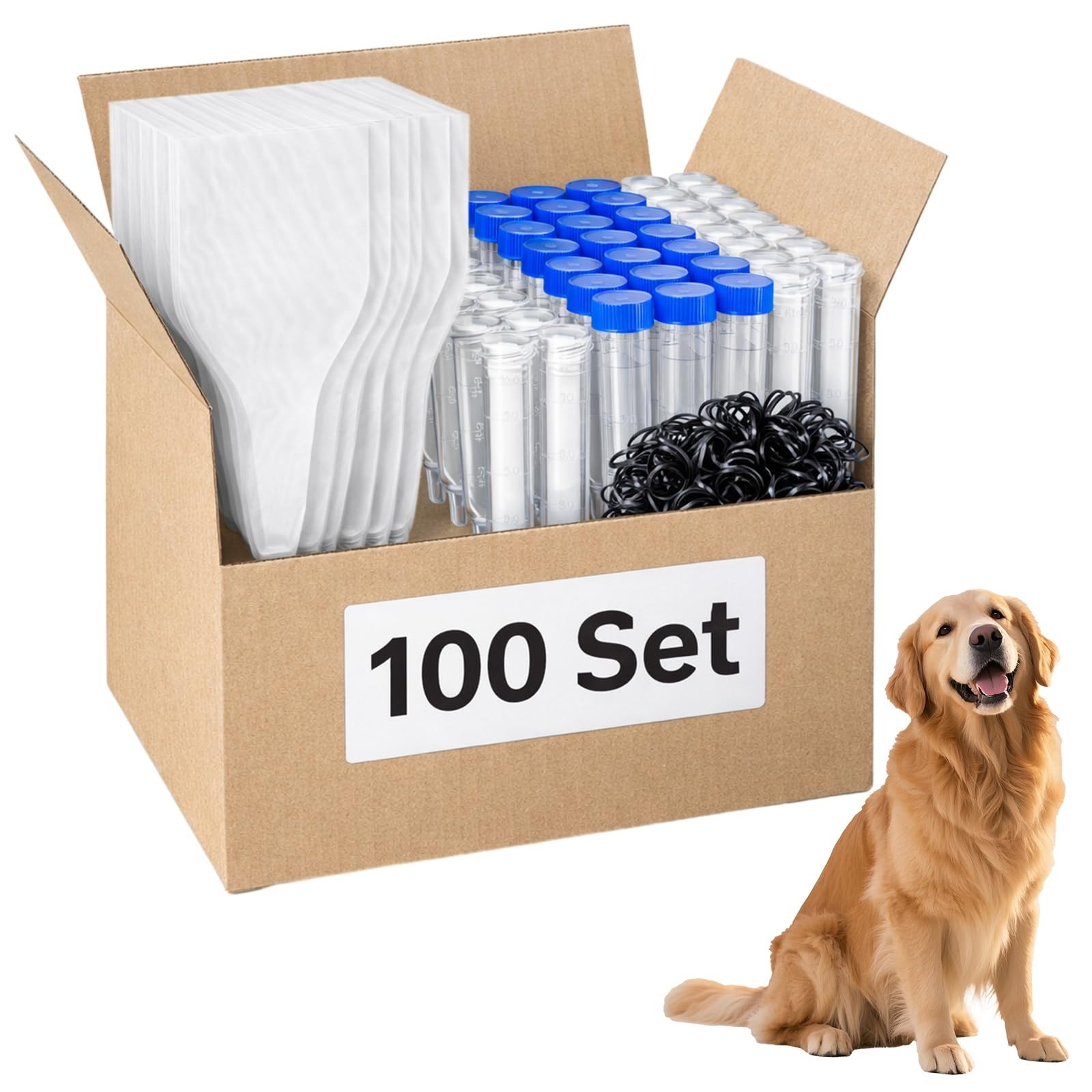 100 Set Dog Artificial Insemination Kit – Canine Semen Collection Cones & Tubes