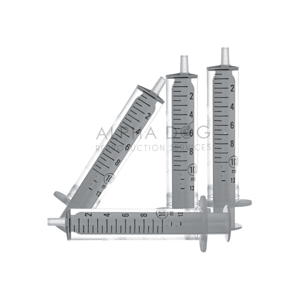 Box 100 10ml sterile 2 part syringe No Rubber For Canine Artificial Insemination