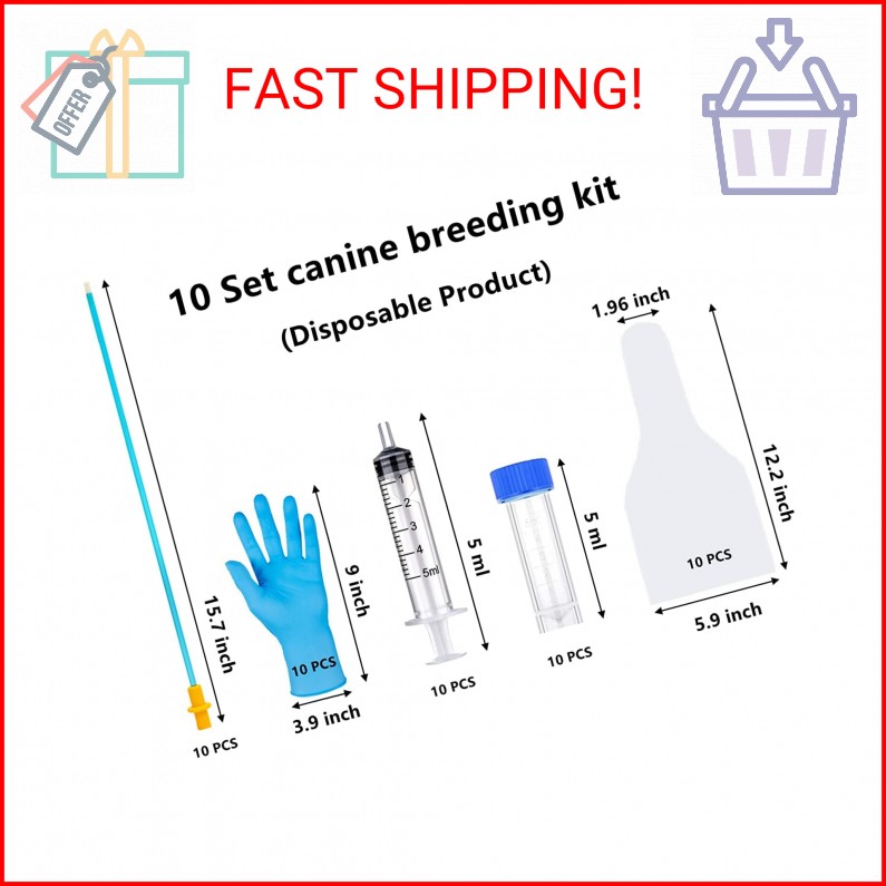 10 Set AI Artificial Insemination Dog Breeding Kit, Canine Breeding Kit, Dog Ins