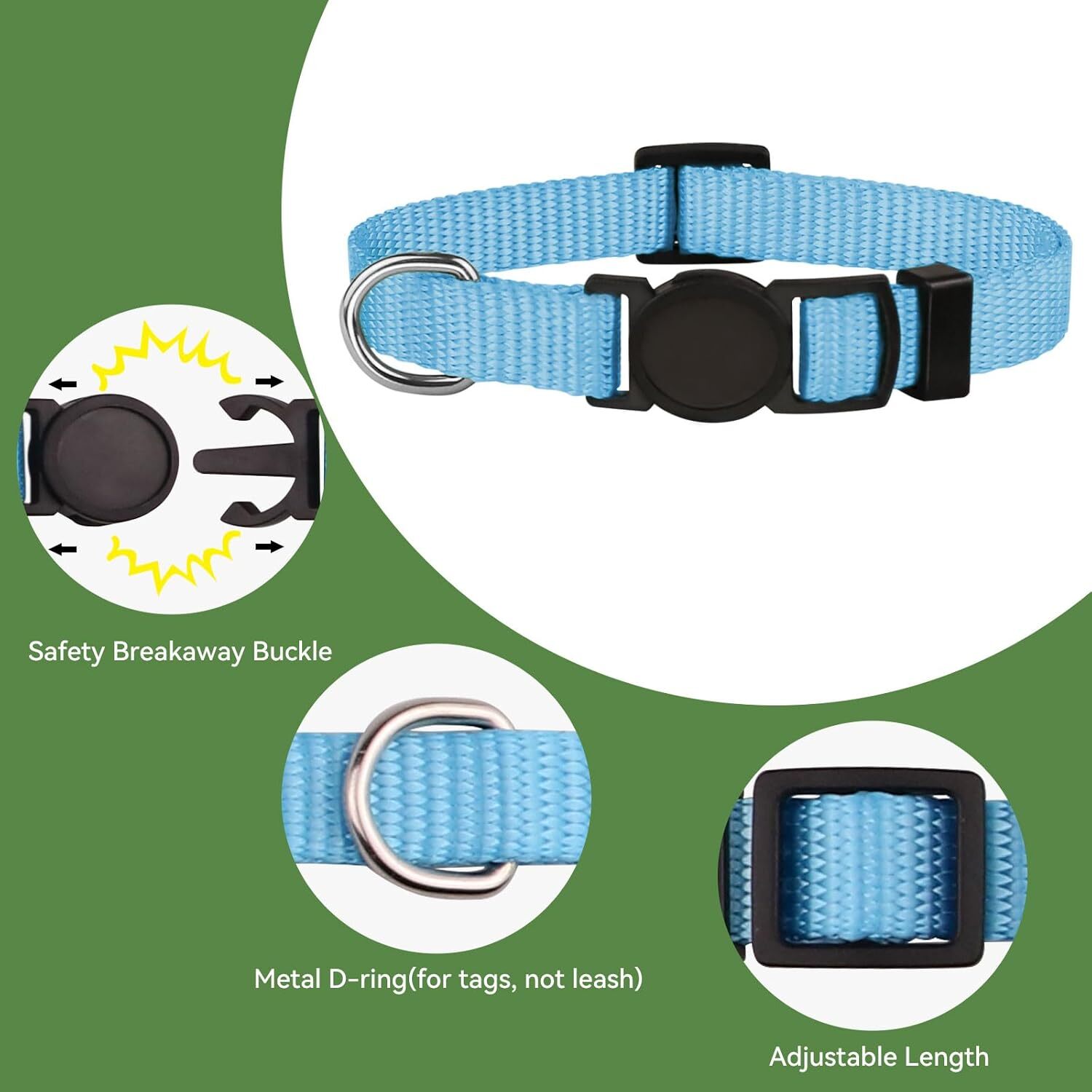 20 Pack Puppy ID Collar Identification Adjustable Breakaway Whelping Collars