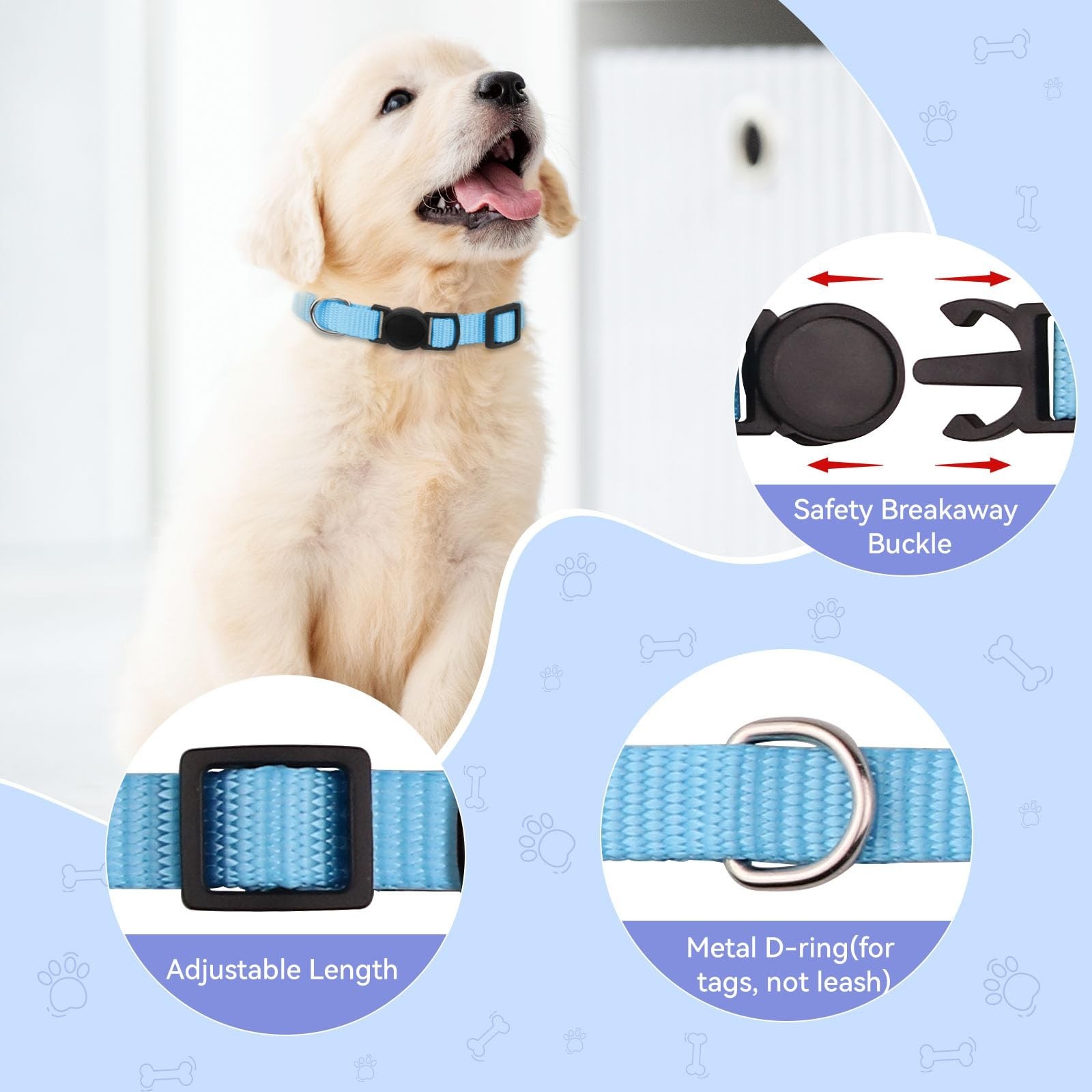 20 Pack Puppy Collars,Puppy Collars for Small Puppies Safety Buckle Soft Nylo…