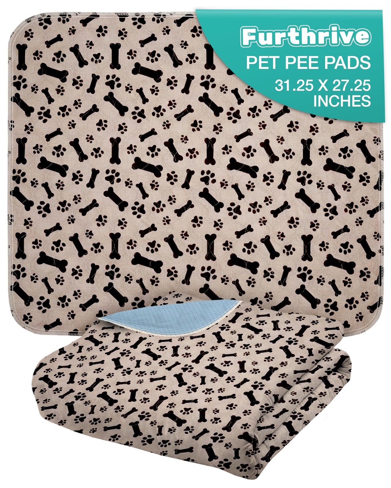Furthrive Washable Pee Pads for Dogs with Pheromone Attraction, Reusable Pupp…