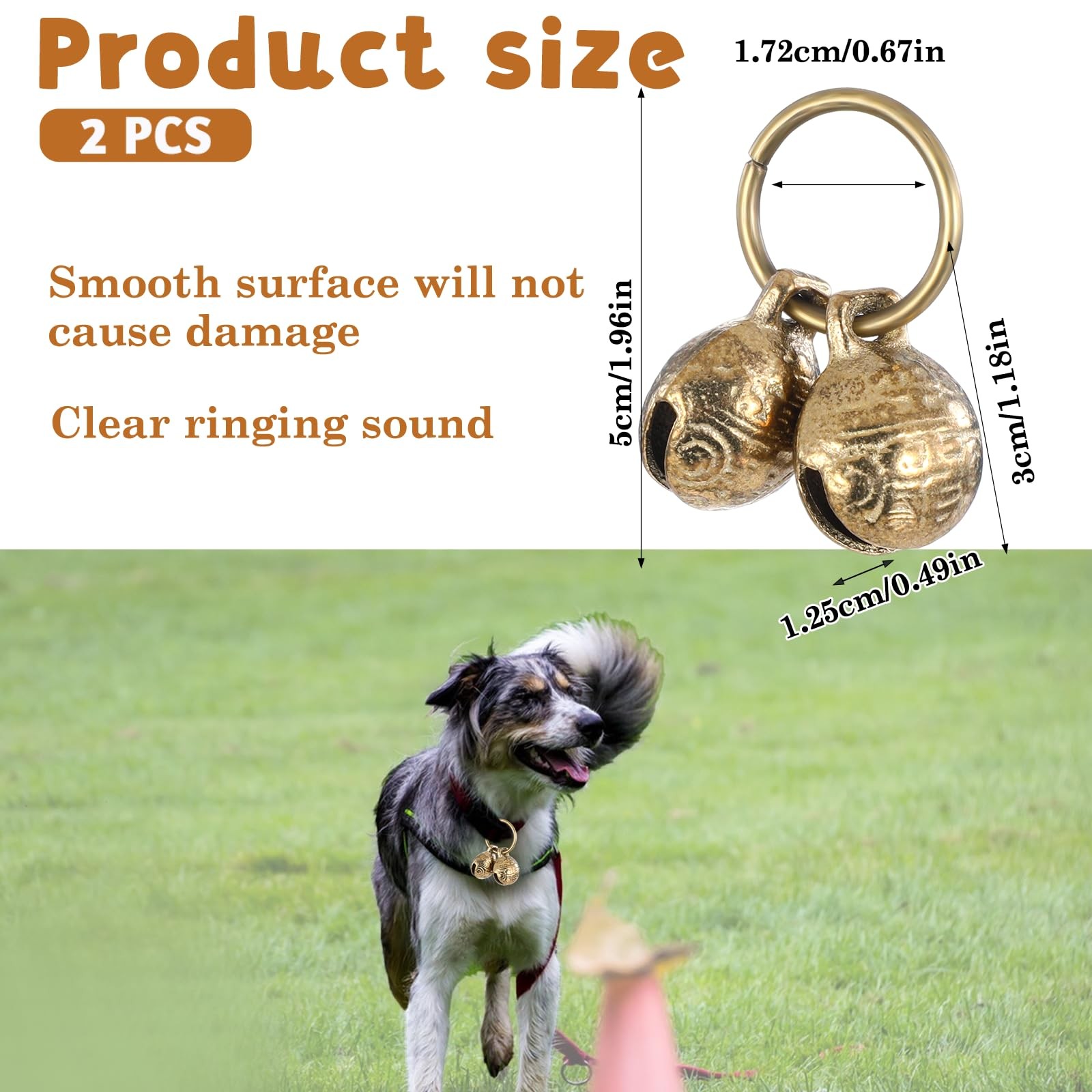 4 Pcs Small Brass Bells for Dog Collar Copper Bell Pet Collar Accessories
