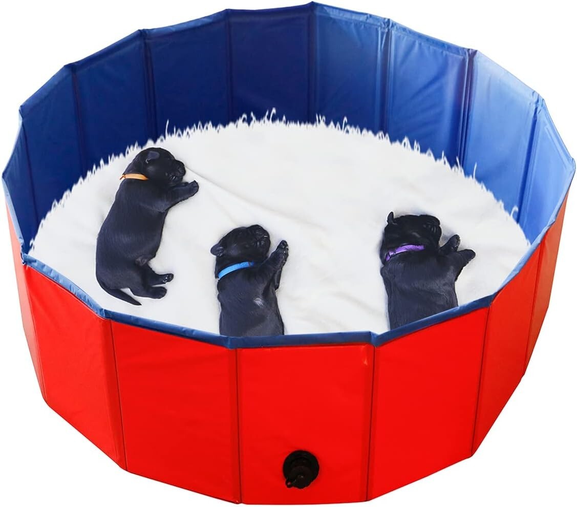 Sturdy Strong Portable Red Whelping Pool – Durable PVC – 32″ Dia.x12″ H