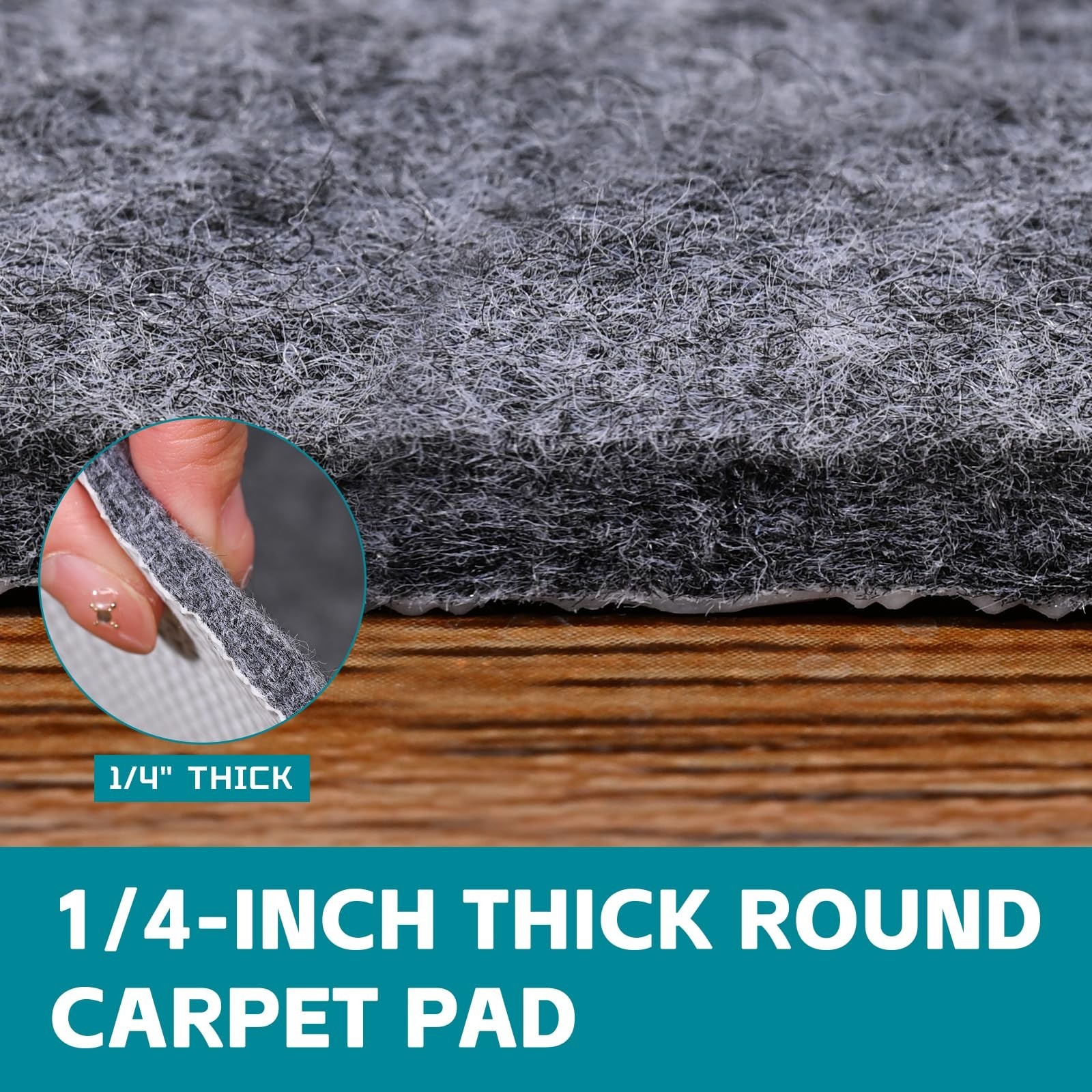 Waterproof Rug Pad Round 1/4Thick Waterproof Non-Slip Rug Pad,Pad for Hardwoo…