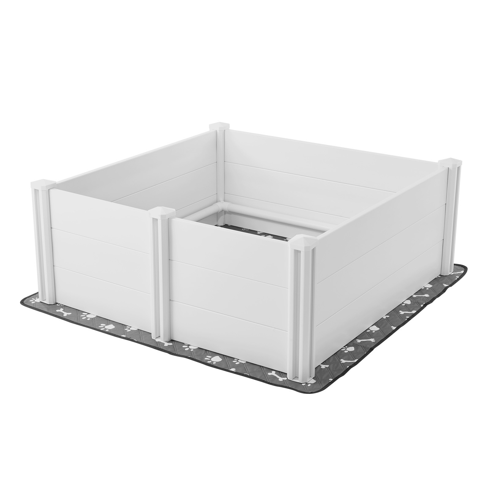 Dog Whelping Box 48 x 48 x 18.1 inch with Height Adjustable Door for Large Dogs