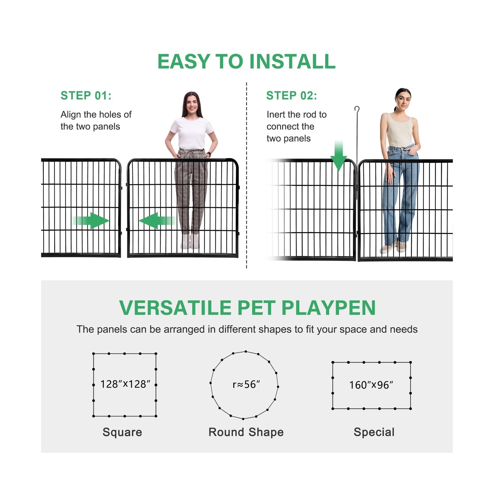 Dog Pen Pet Playpen Kennel Fence Outdoor Indoor Play Yard Puppy Exercise Barr…