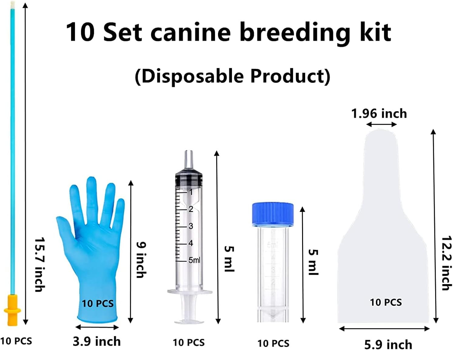 10 Set AI Artificial Insemination Dog Breeding Kit, Canine Breeding Kit, Dog Ins