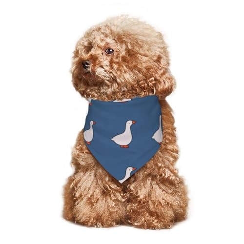 Silly Goose on the Loose Triangle Dog Bandana,Summer Bandana Funny Dark blue