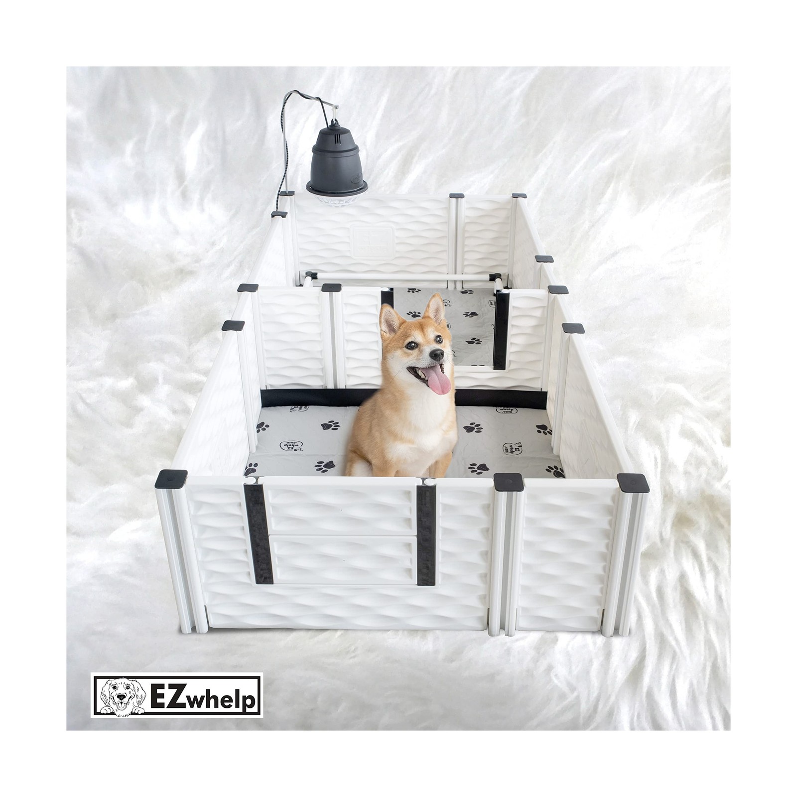 EZwhelp EZclassic Add-On Room 3-Wall Gates for Indoor Whelping Box, Extension…