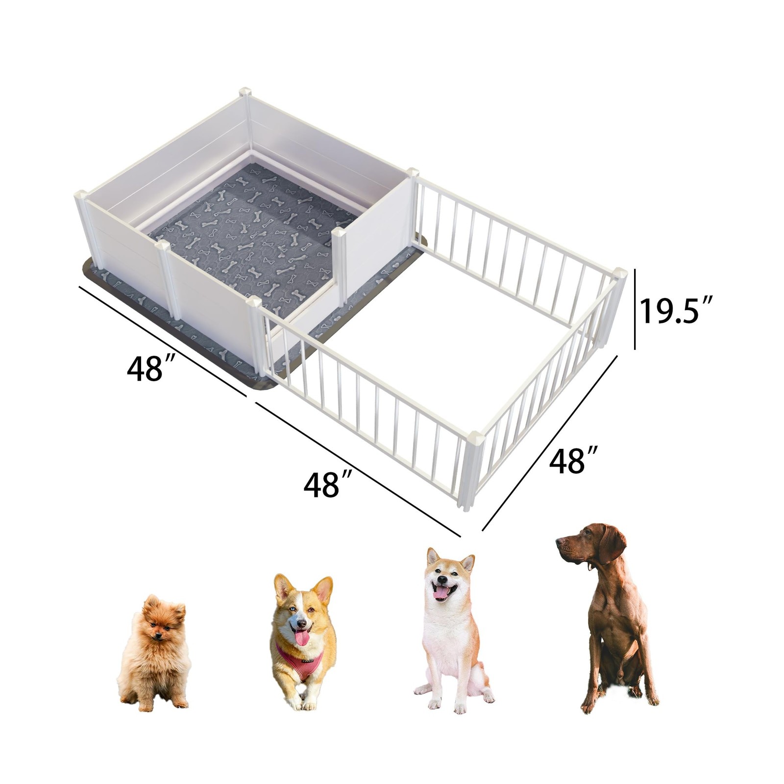 Whelping Box,Whelping Box for Dogs with Washable Puppy Pads, Double Rooms Whe…