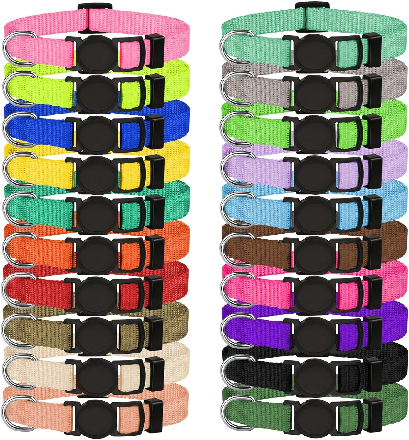 20 Pack Puppy ID Collar Identification Adjustable Breakaway Whelping Collars