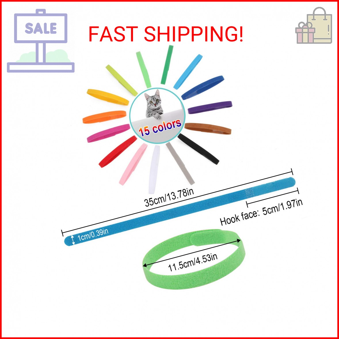 15 Pcs Puppy Whelping Collars Newborn Pet Collars Double-Sided Soft Adjustable I