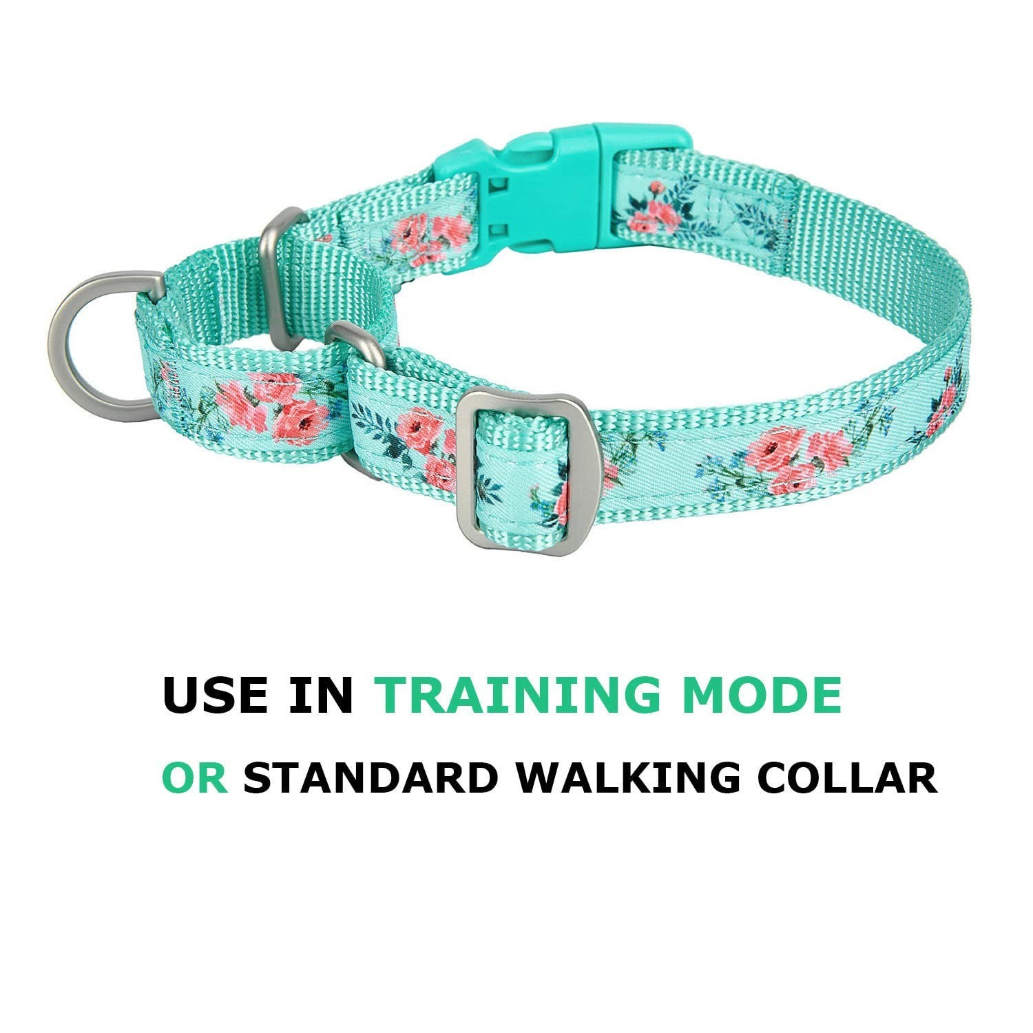 Martingale Dog Collars with Quick Snap Buckle in Floral Print Flower Nylon No…