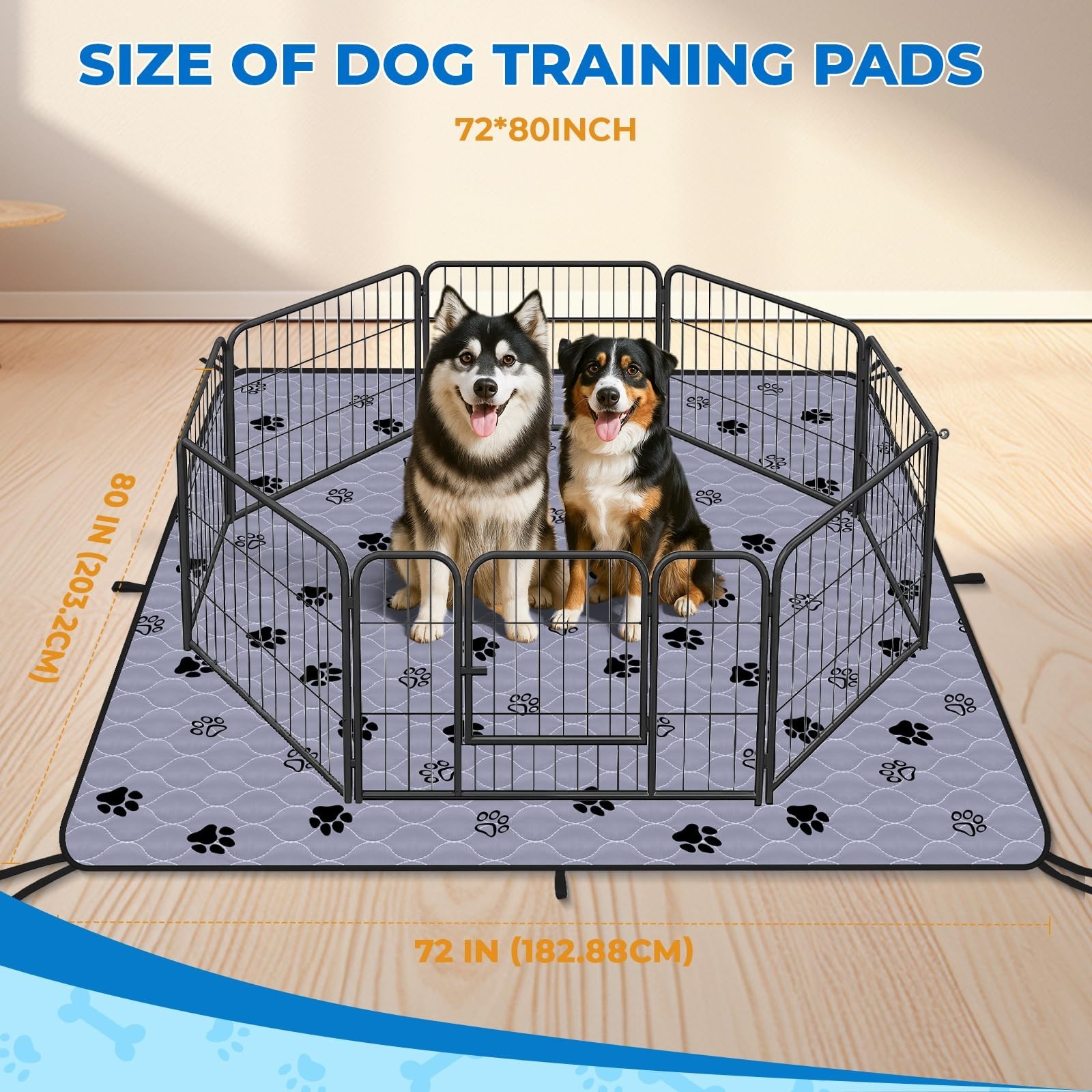 Fostanfly Washable Dog Pee Pads Extra Large 72”x80” Instant Absorb Training…