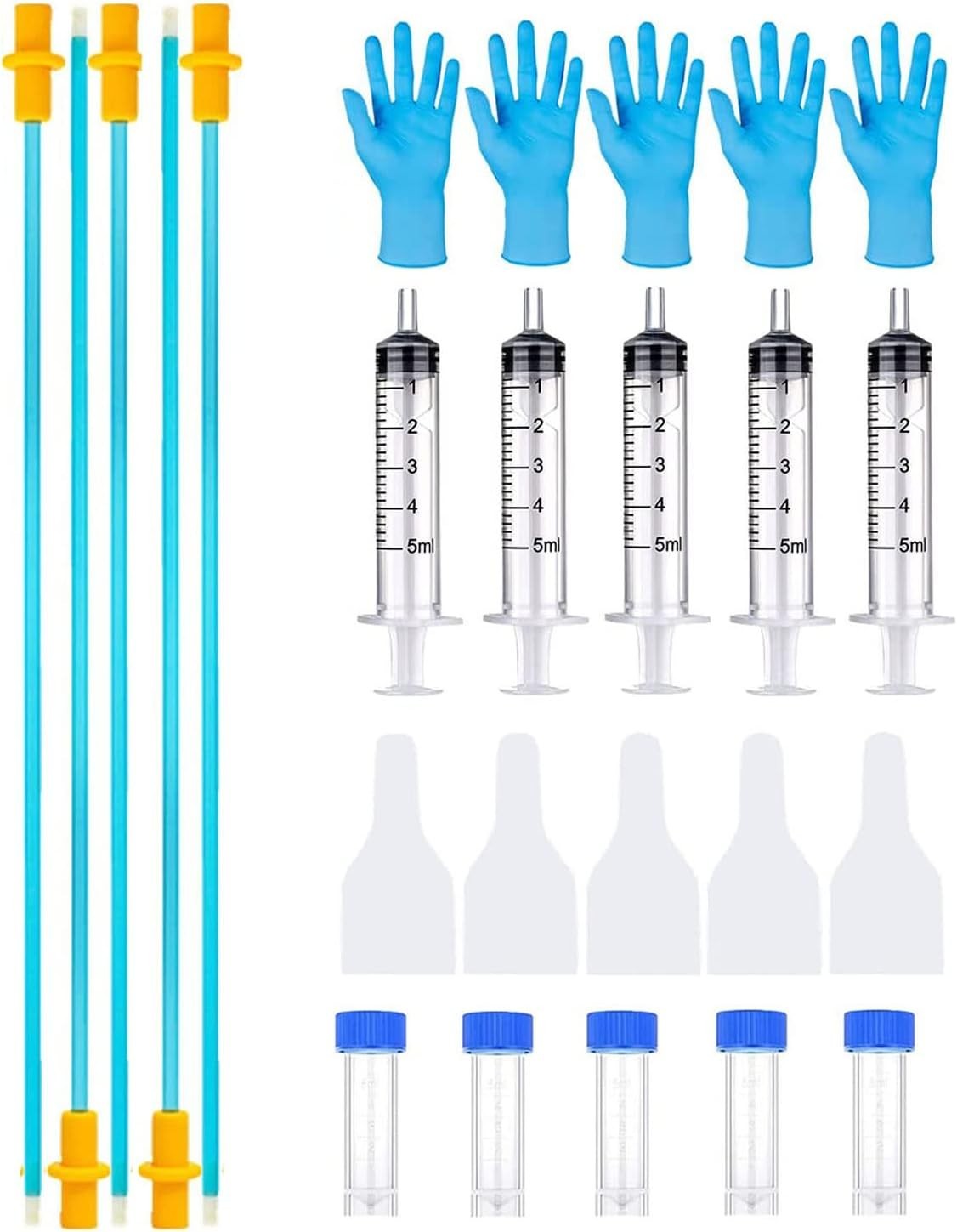 Complete 5 Set Canine Artificial Insemination Kit – 11.8 Inch Easy Use Supplies