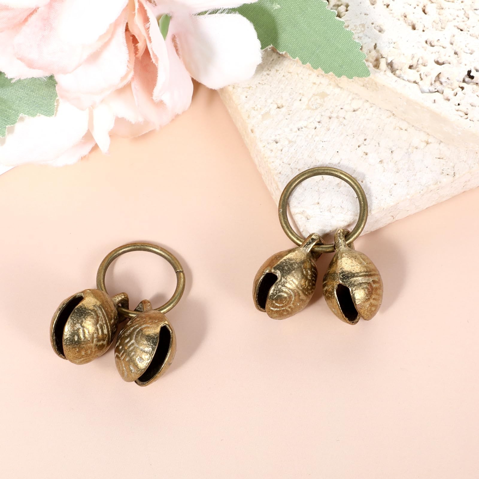 4 Pcs Small Brass Bells for Dog Collar Copper Bell Pet Collar Accessories