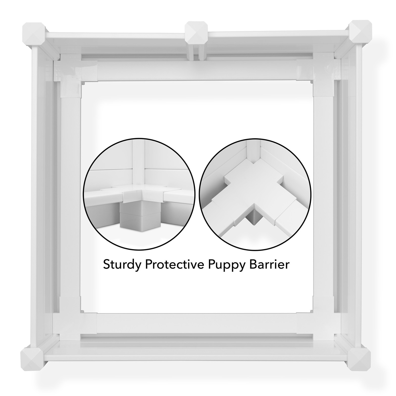 Dog Whelping Box with Rails, Large 48″ x 48″ x 18″ Heavy-Duty PVC Puppy Pen