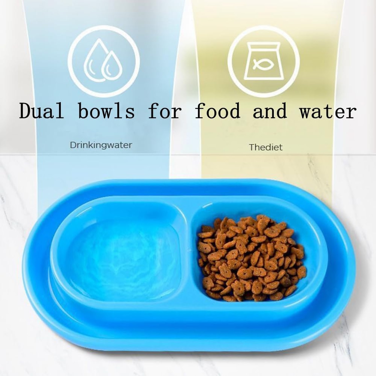 Cat Kitten Dish Dog Puppy Feeder Pet Bowl 3 Colors New Light Blue Small