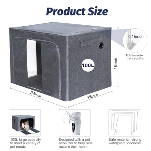 Puppy Incubator, Pet Atomization Oxygen Box, Incubator for Kitten and Puppies,