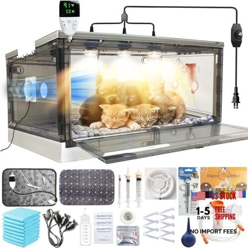 Pet Warming for Puppies & Kittens, Newborn Pet Care Box with Heating Pad