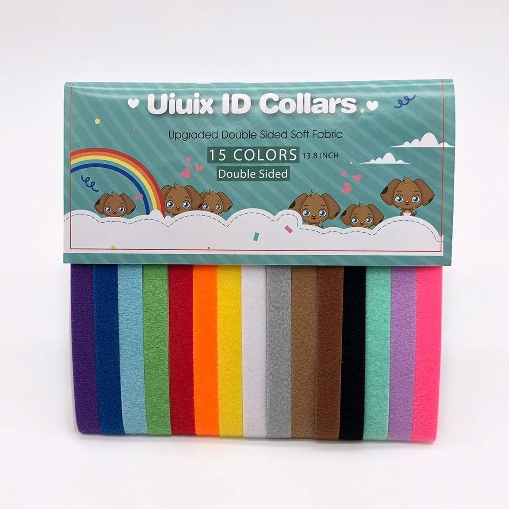15 Colors Puppy ID Collars Whelping Dog Band Newborn Soft Fabric Identification