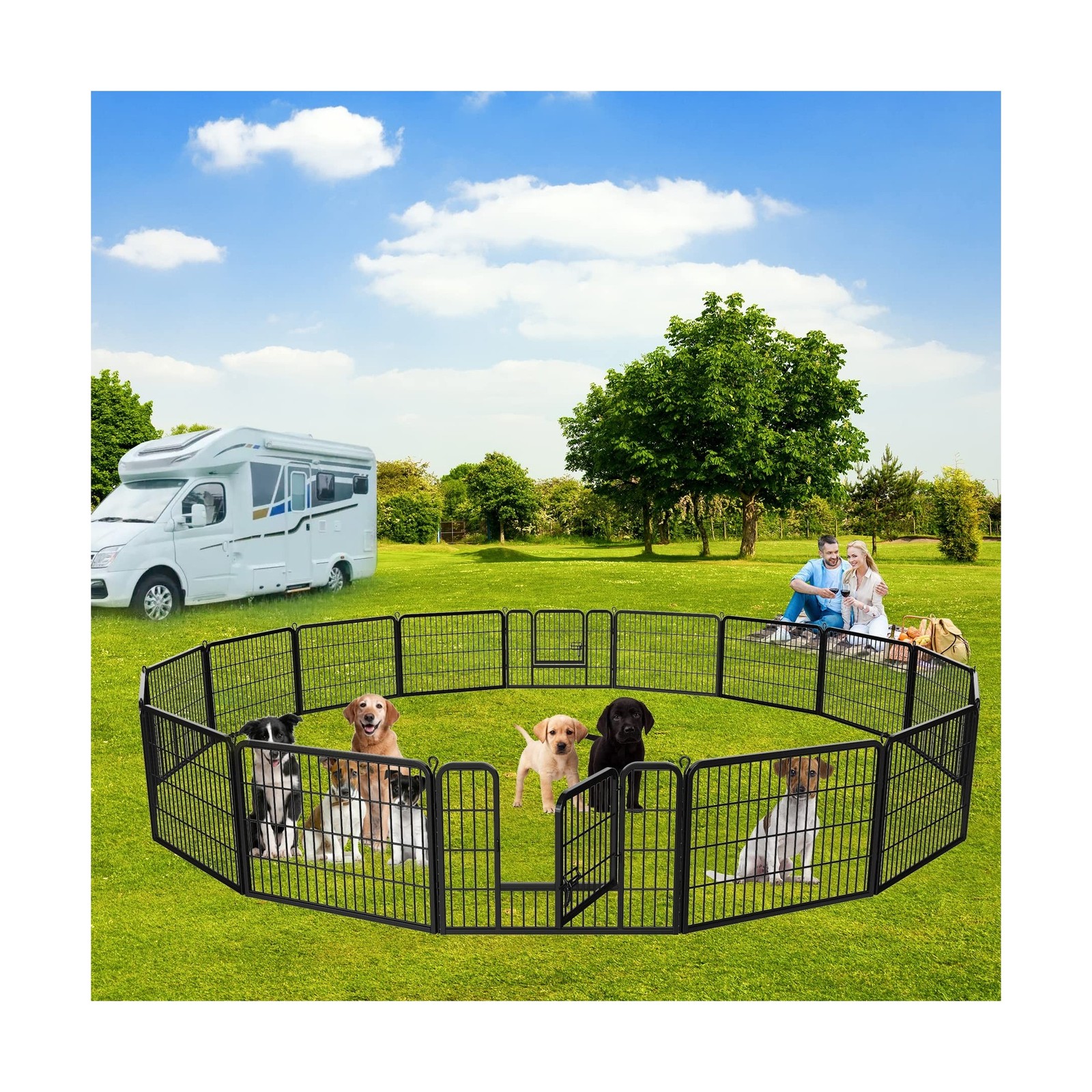 Dog Pen Pet Playpen Kennel Fence Outdoor Indoor Play Yard Puppy Exercise Barr…