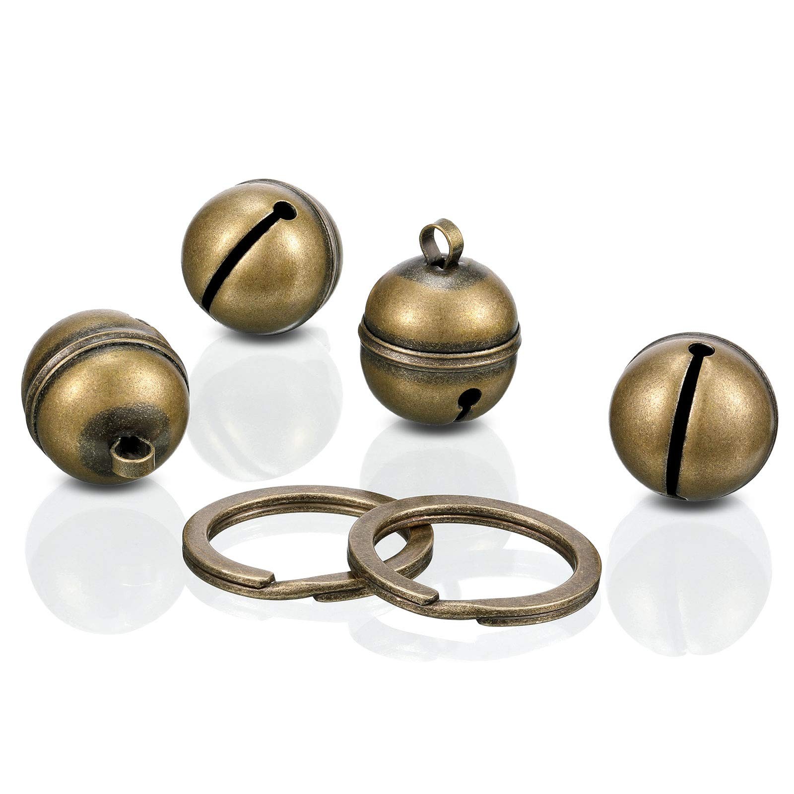 Ripeng Dog Bells for Pet Tracking, 4 Pcs Extra 2 cm x 2.6 cm, Bronze,Brass