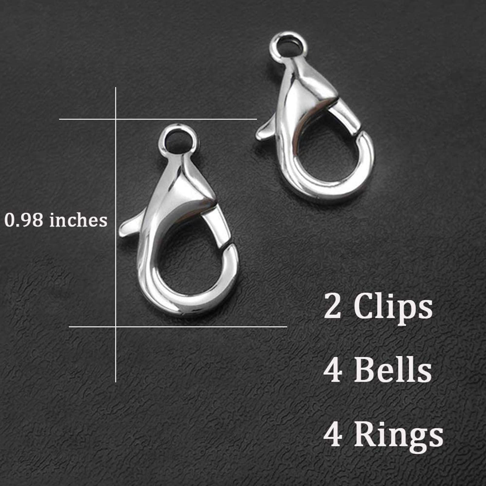 IVIA PET 4 Sets Cat Bell for Dog Collar Charm TrainingPet Medium, Silver